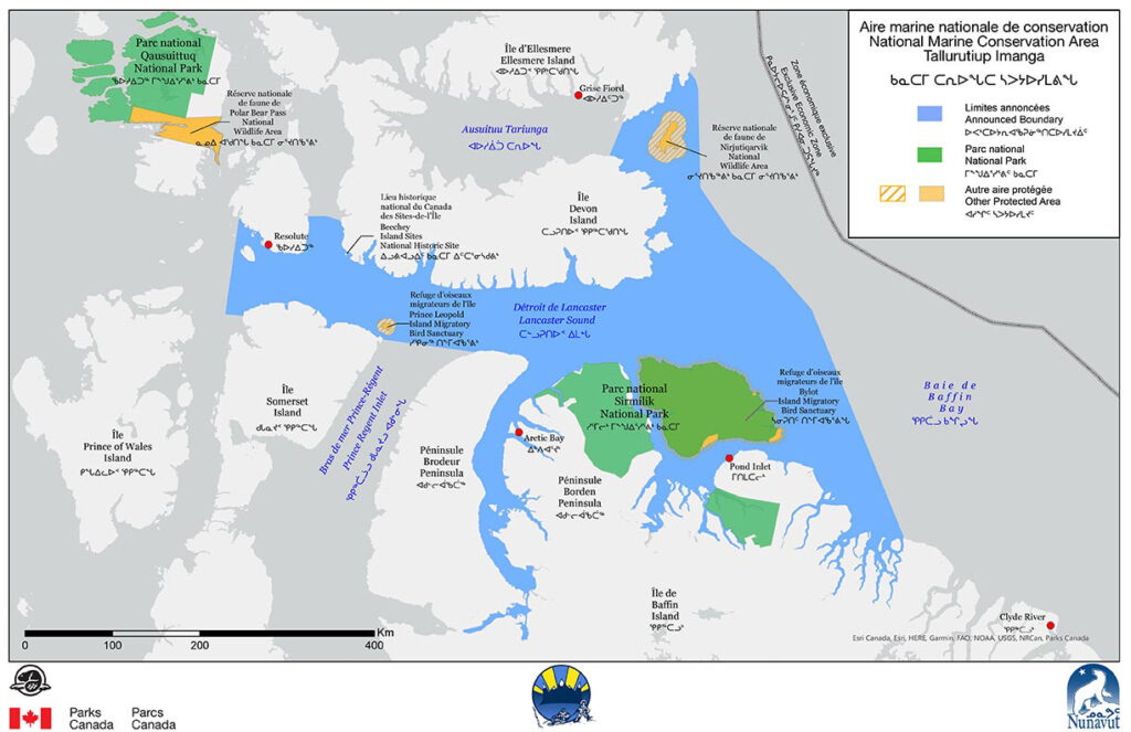 feature-rainforests-map-national-marine-conservation-area-tallurutiup-imanga French map of the Conservation Areas in the North