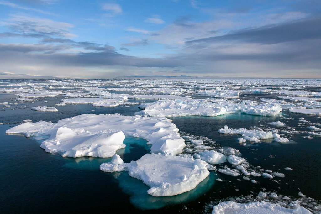 feature-rainforests-sea-ice-envato Icecaps in the Arctic.